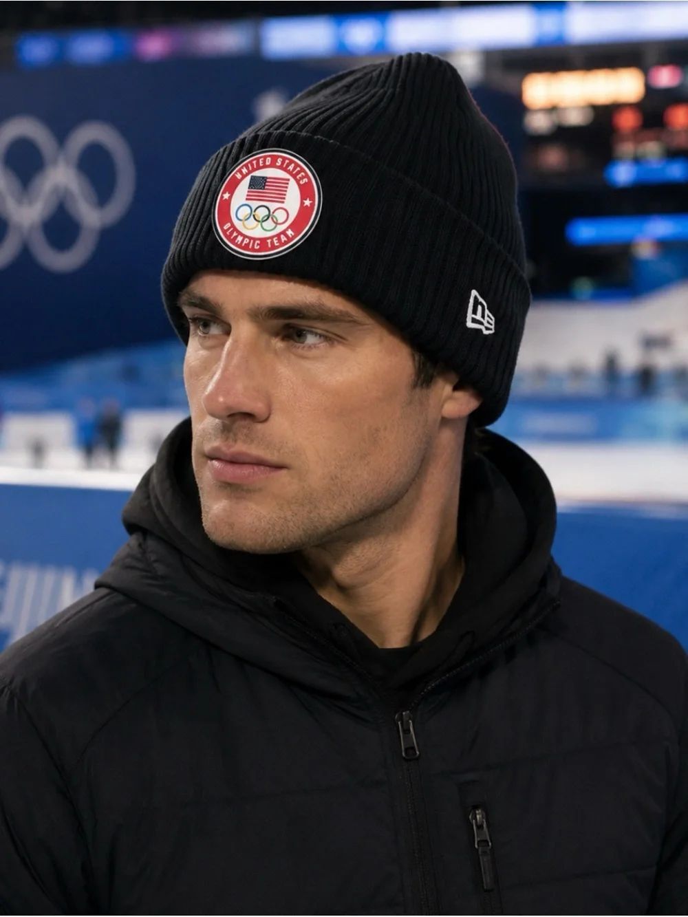 New Era USA Olympic Team Ribbed
Beanie Hat Black One Size
USA Olympic Team Patch